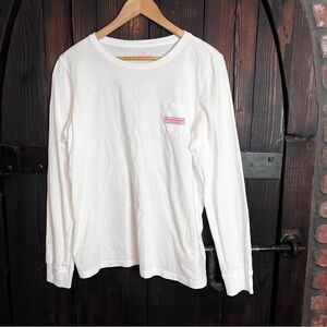 Vineyard Vines White Tee with Pink Logo